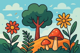 For colors, flowers, minerals, and other natural elements.